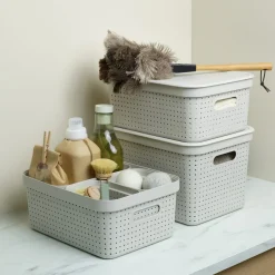 Förvaringskorg Neat beige, återvunnen plast