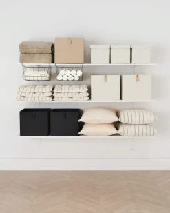 Förvaringslåda kvadrat, linnelook
