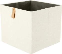 Förvaringslåda kvadrat, linnelook