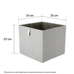 Förvaringslåda kvadrat, linnelook