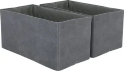 Förvaringslåda grå, vikbar, 2-pack