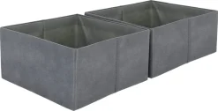 Förvaringslåda grå, vikbar, 2-pack