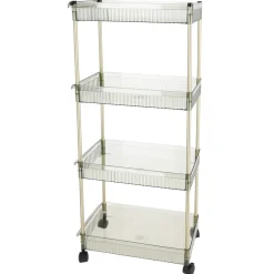 Förvaringsvagn 4 lådor grön/guld