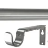 Gardinstång med ändknoppar och väggfästen, 120-210 cm