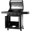 Gasolgrill med 4 brännare, sidobord och grillvagn