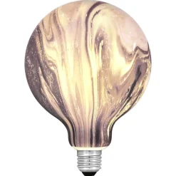 Globlampa svart marmor LED E27 4,8 W dimbar