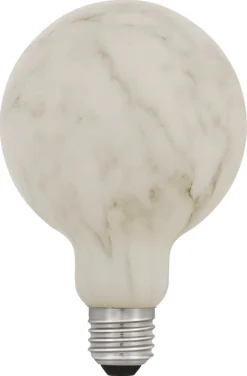 Globlampa LED E27 marmor, varmvit