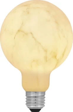 Globlampa LED E27 marmor, varmvit