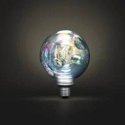 Globlampa LED E27 2 W dimbar silver metallic, 125 mm