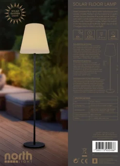 Golvlampa utomhus solcell Northlight, dimbar, 1,5 m