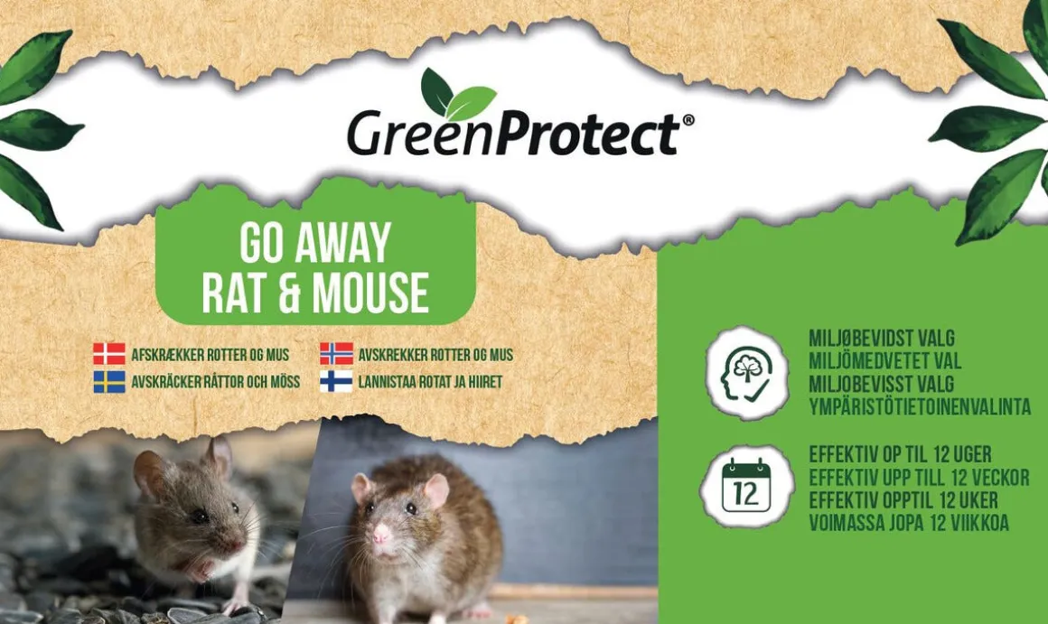 Green Protect Go Away Mouse Rat musskrämma, 2-pack