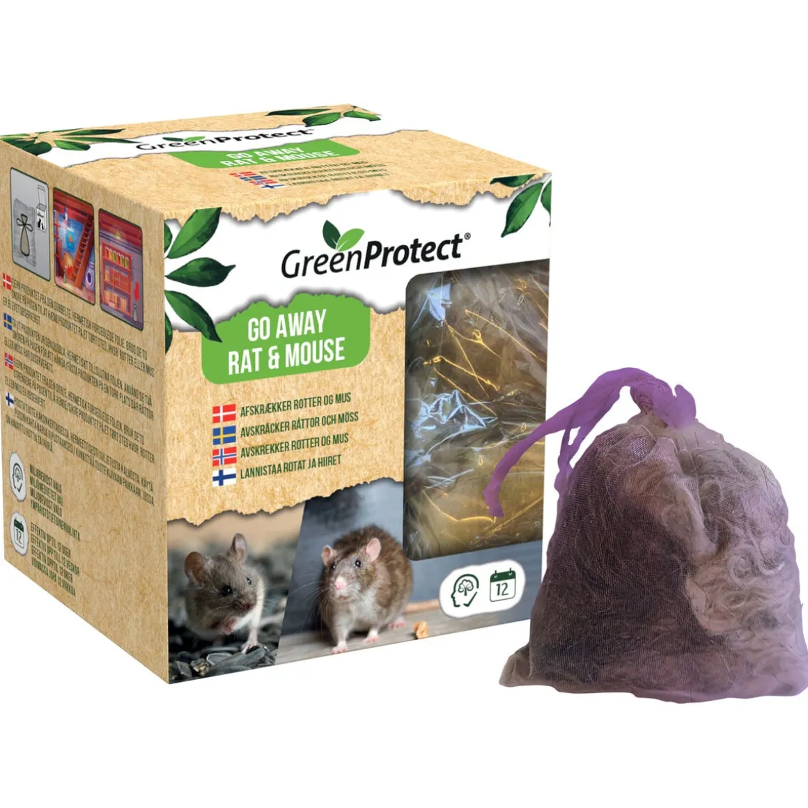 Green Protect Go Away Mouse Rat musskrämma, 2-pack
