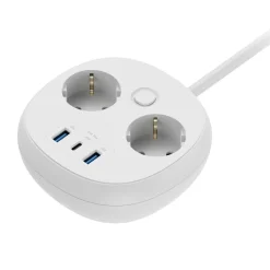 Grenuttag 2-vägs med USB-A och USB-C, 1,5 meter