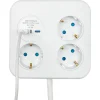 Grenuttag 3-vägs med USB-A och USB-C, 1,4 meter