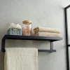 Handdukshängare med hylla, svart