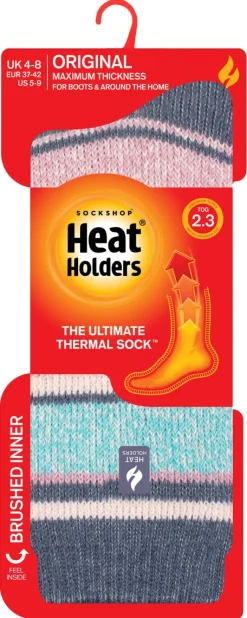 Heat Holders Palma termostrumpor, 37-40, grå/rosa