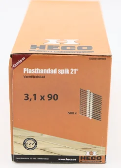 Heco maskinspik 21 grader, plastbandad, 500-pack