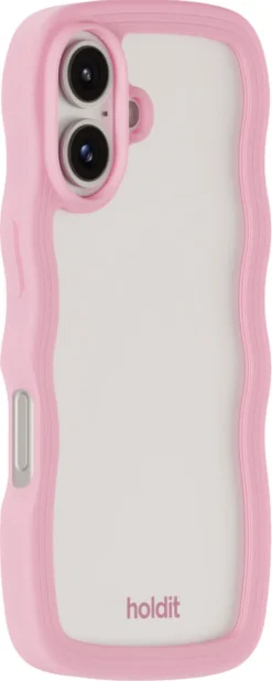 Holdit Wavy Case iPhone 16 mobilskal transparent