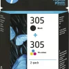 HP 305 svart + 305 3-färg bläckpatron