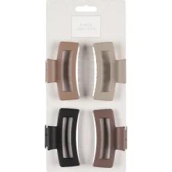 Hårklämma plast 9 cm, 4-pack