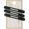 Hårklämma svart, 8 cm, 3-pack