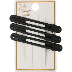 Hårklämma svart, 8 cm, 3-pack