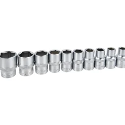 Hylssats ½ tum sexkant 10-24 mm, 10 delar