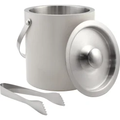 Ishink med lock och tång, rostfritt stål 2,5 liter