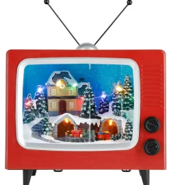Julby tv med belysning och musik