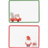 Juletiketter på rulle, motiv med jultomtar, 50-pack