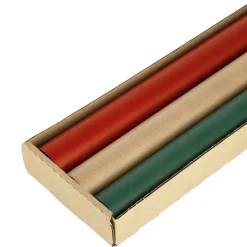 Julklappspapper kraftpapper röd/grön/brun 3-pack