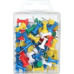 Kartnålar push-pins blandade färger 80-pack