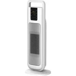 Keramisk värmefläkt, portabel med fjärrkontroll, vit, 2000 W