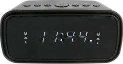 Klockradio med dubbla alarm, svart