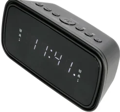 Klockradio med dubbla alarm, svart