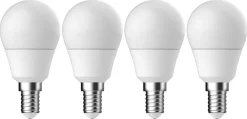 Klotlampa LED E14 2,2 W, varmvit, 4-pack