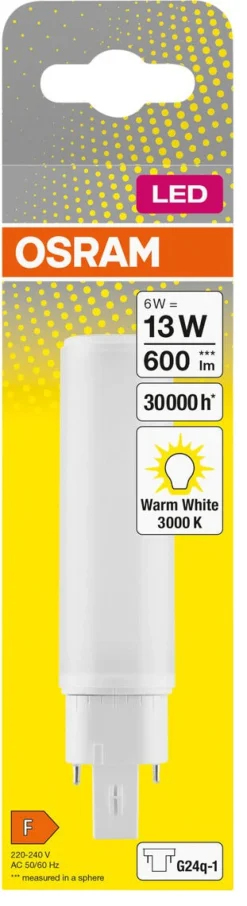 Kompaktlysrör LED G24Q-1 6 W D/E13 Osram Dulux