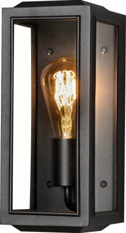 Konstsmide Capri vägglykta / vägglampa utomhus, svart