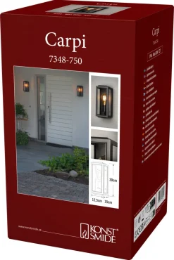 Konstsmide Capri vägglykta / vägglampa utomhus, svart