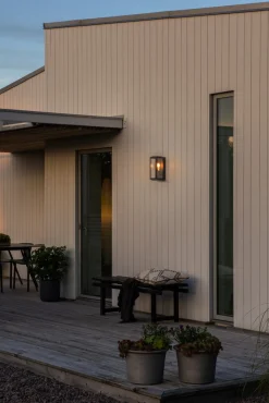 Konstsmide Capri vägglykta / vägglampa utomhus, svart