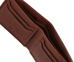 Korthållare i äkta läder, 8 fack, brun