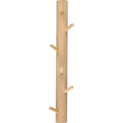 Kroklist Vertikal, hängare med 6 krokar, trä, 48 cm