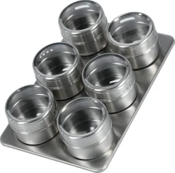 Kryddburkar med magnetiskt ställ, 6-pack