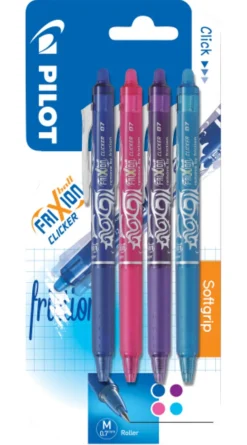 Kulspetspennor Pilot Frixion Clicker, 4-pack