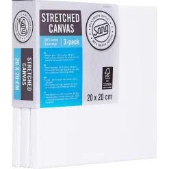 Kvadratisk canvas med ram, bomull, Sang, 3-pack