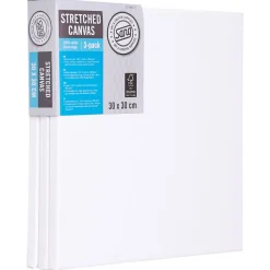 Kvadratisk canvas med ram, bomull, Sang, 3-pack