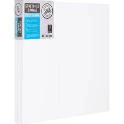 Kvadratisk canvas med ram, bomull, Sang, 3-pack