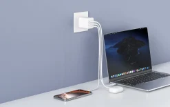 Laddare 2 x USB-C och 1 x USB-A GaN, 100 W