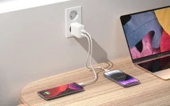 Laddare USB-C 2 portar GaN PD, 45 W
