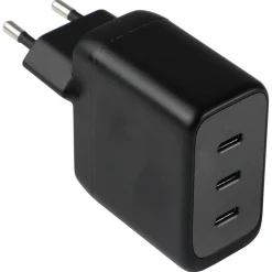 Laddare USB-C 3 portar GaN 70 W, svart